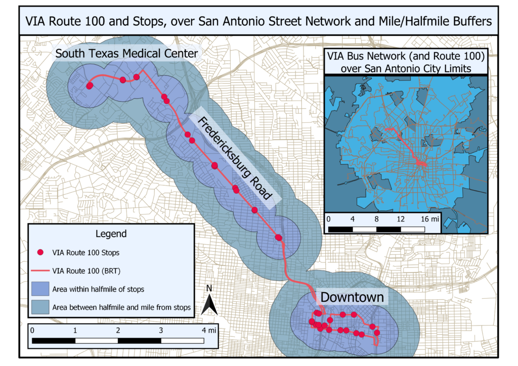 San Antonio BRT paper map